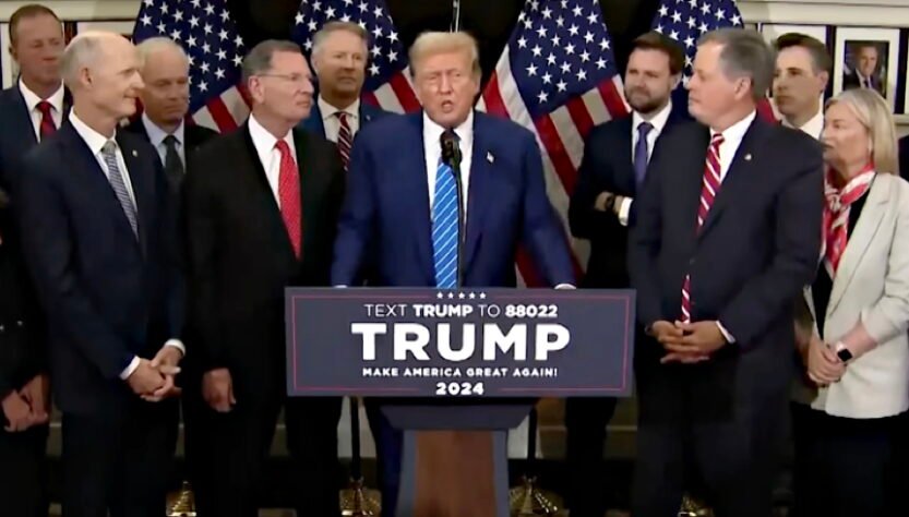 ‘pyongyang-in-the-rotunda’:-gop-red-carpet-rollout-for-trump’s-dc-trip-likened-to-north-korea