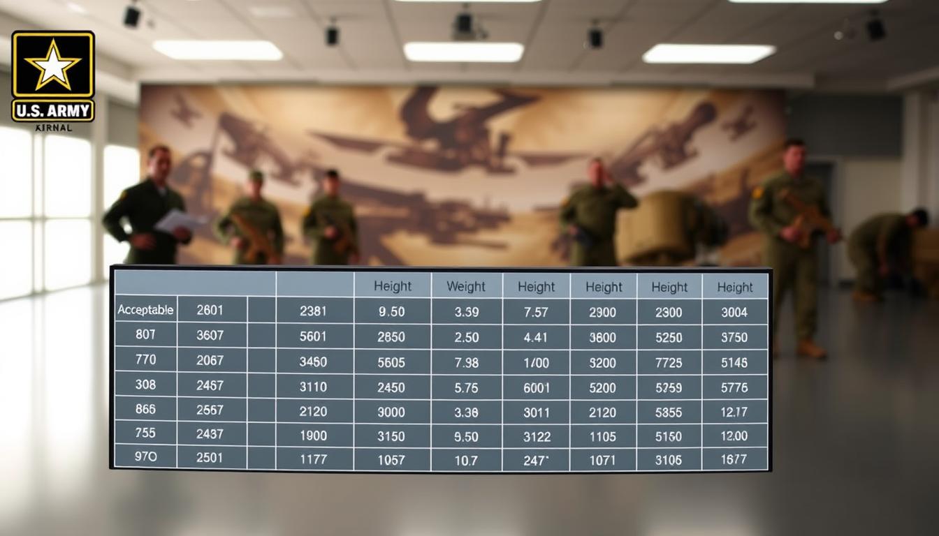 That Army HT/WT Calculator provides – what are the acceptable weight ranges?