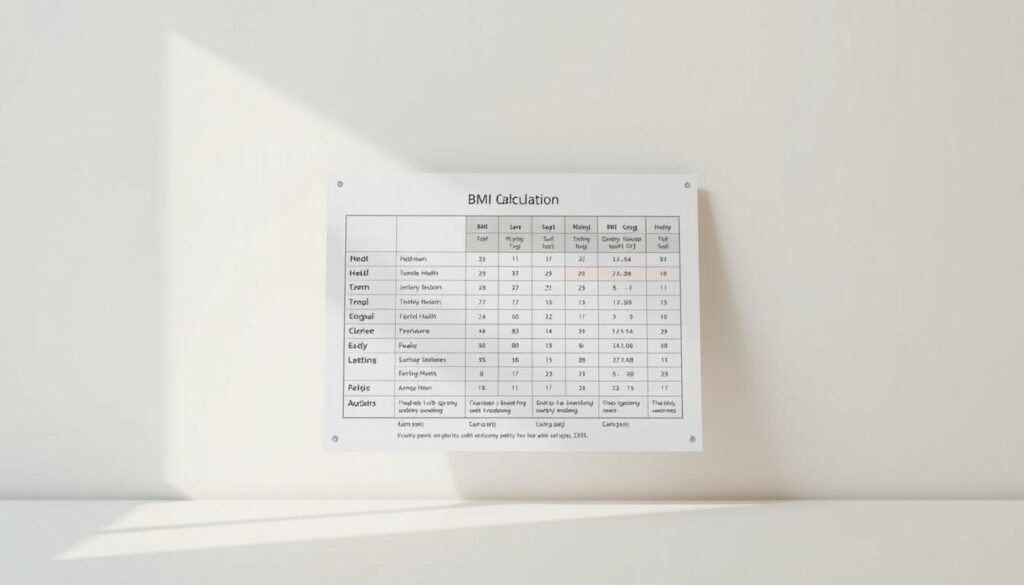 BMI calculation chart