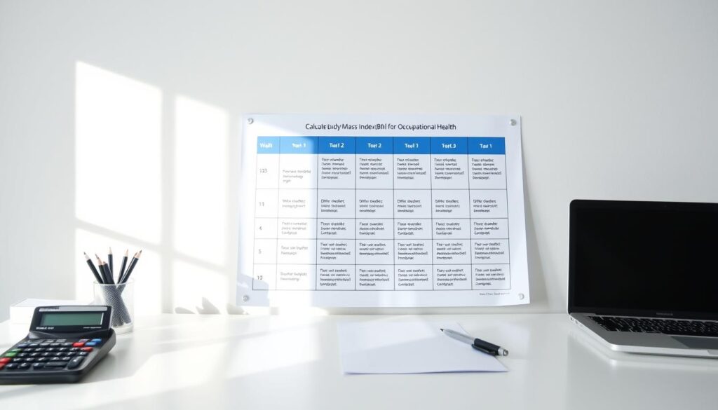 BMI calculation steps for occupational health