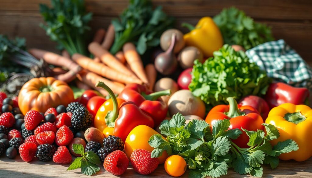 Nutrient-rich organic fruits vegetables