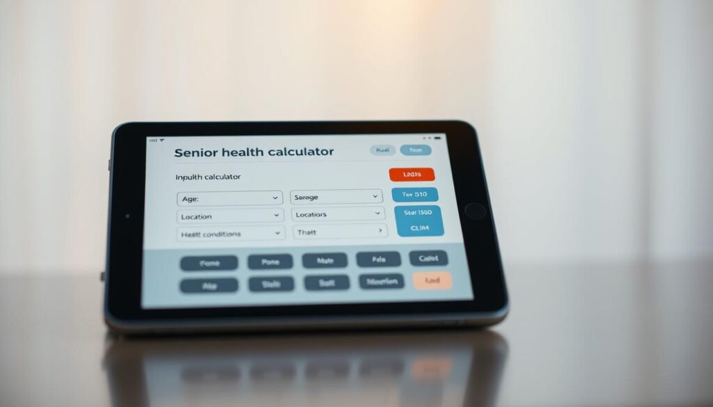 Senior health calculator interface