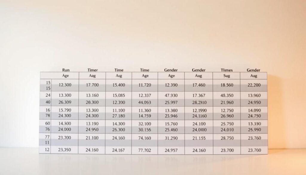 Army Run Time Standards by Age and Gender