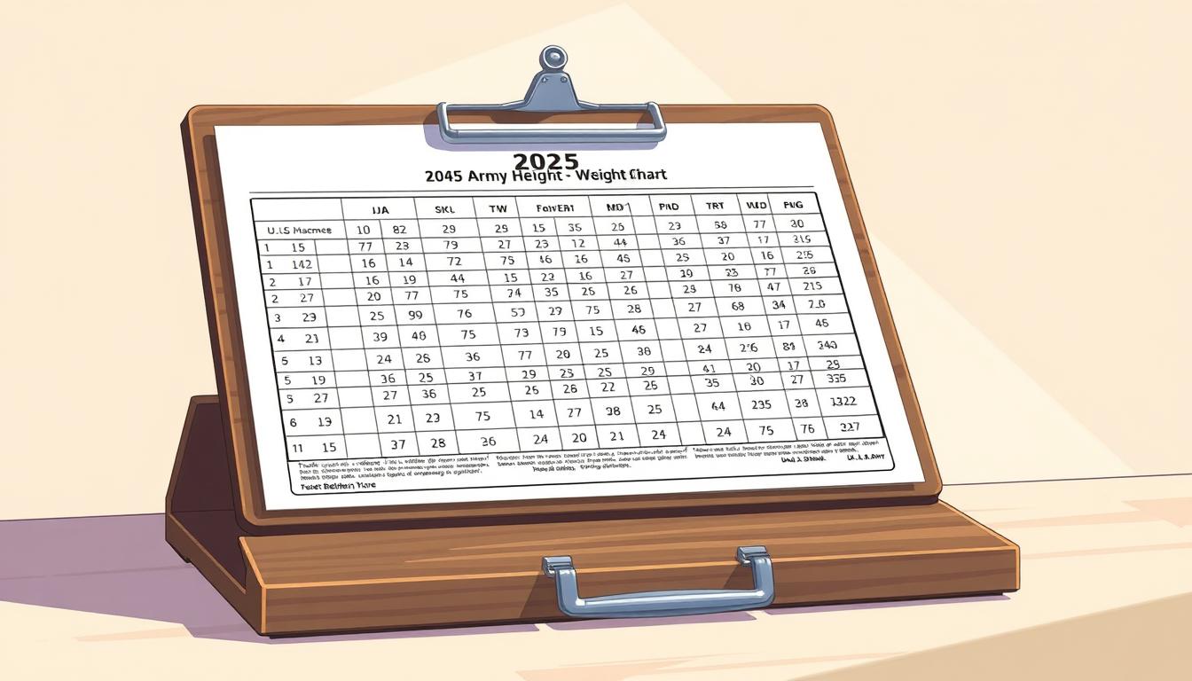 Army height and weight chart 2025