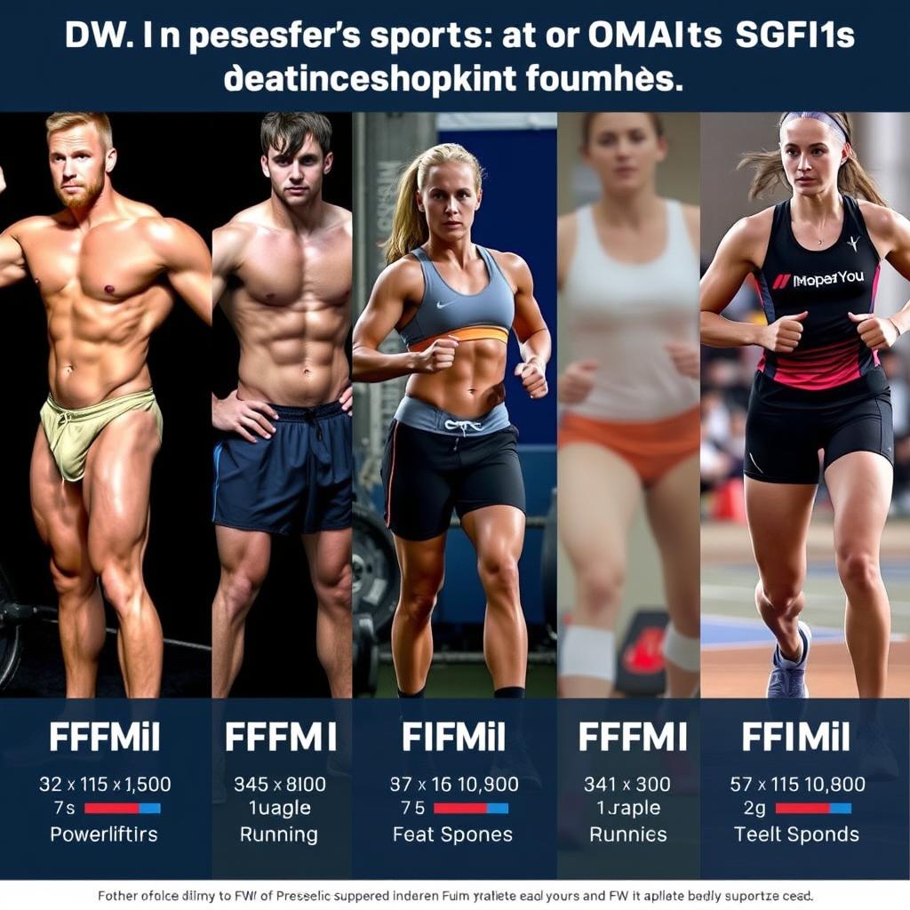 Athletes with different FFMI scores competing in sports