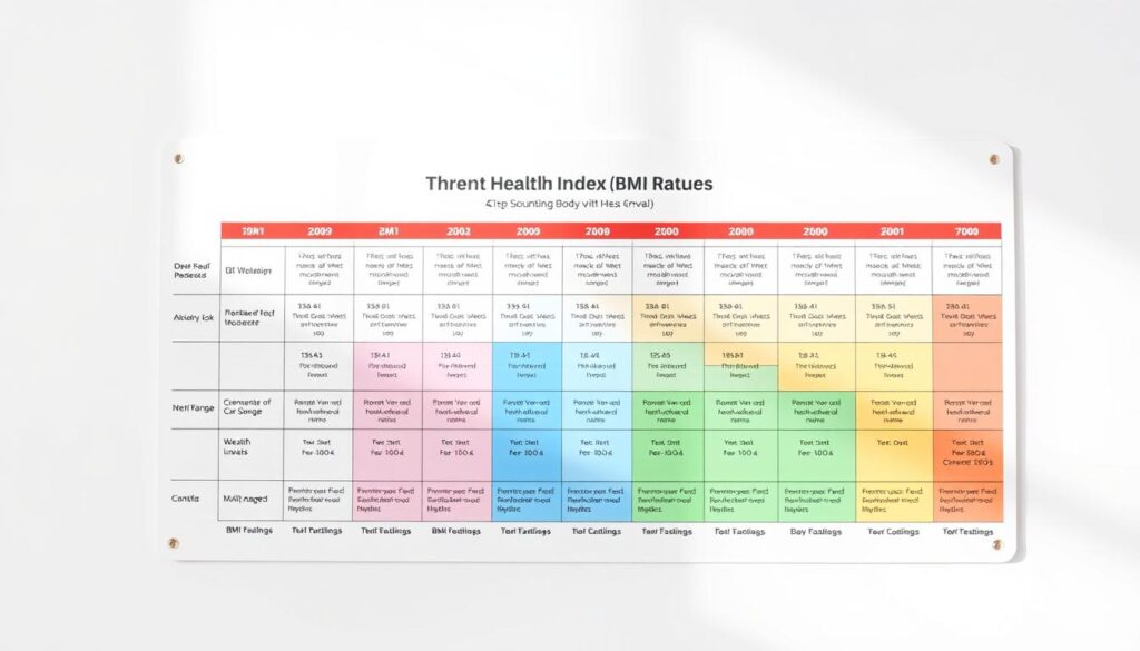 BMI categories and health risks chart