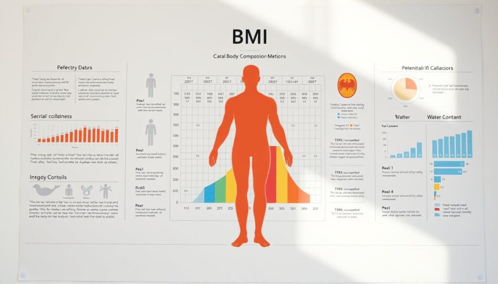 BMI chart and body composition metrics