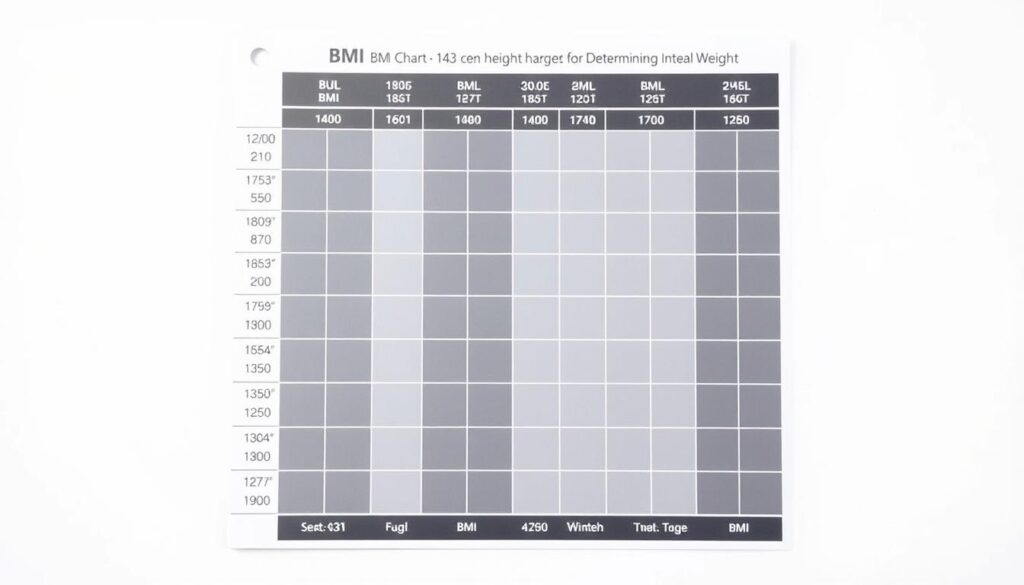BMI chart for 143cm adults