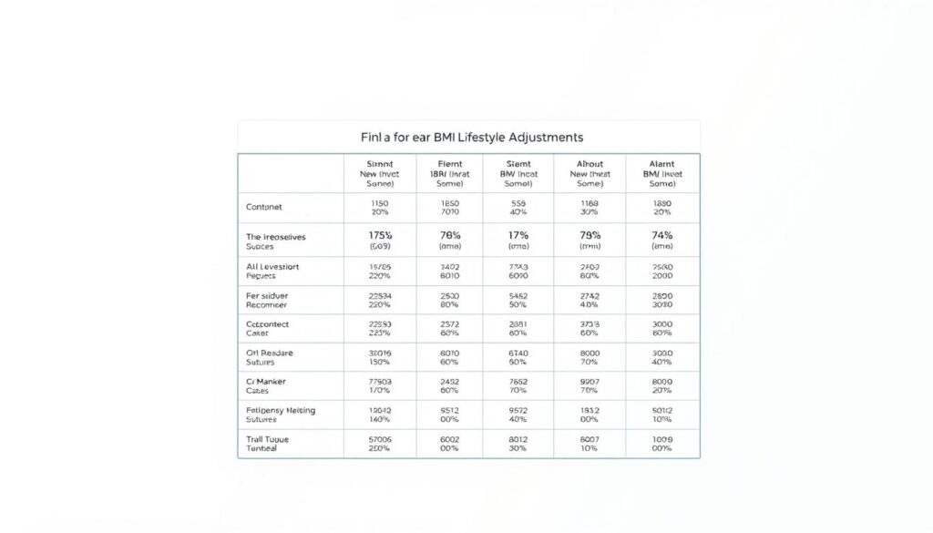 BMI lifestyle adjustments chart