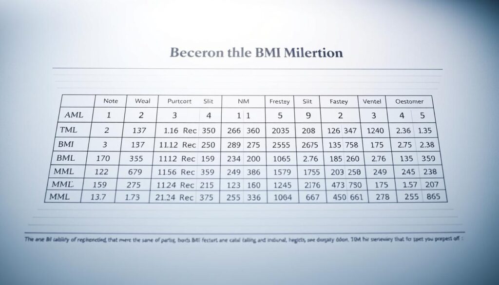 BMI table