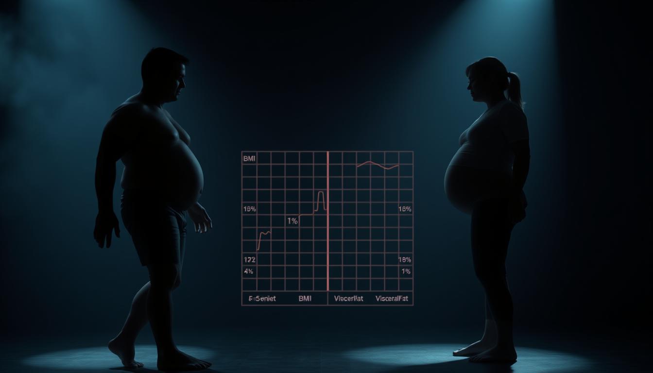 BMI vs visceral fat percentage