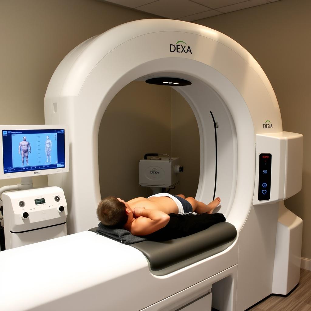 DEXA scan machine measuring body composition