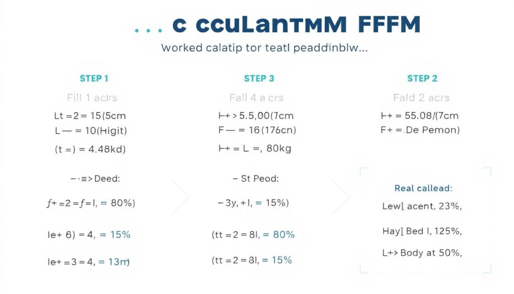 Step-by-step visual guide to calculating FFMI with example numbers