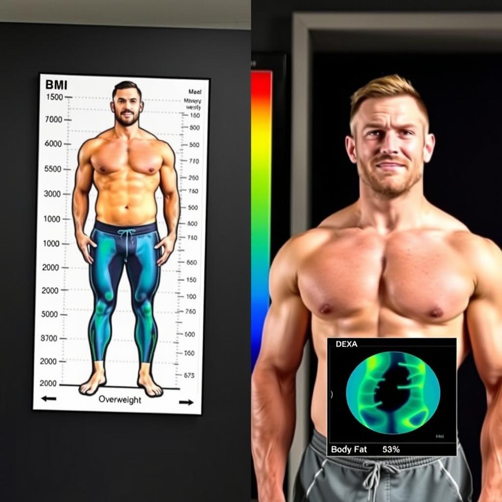 Weightlifter with high bone density but classified as overweight by BMI, demonstrating bone mass and BMI accuracy issues