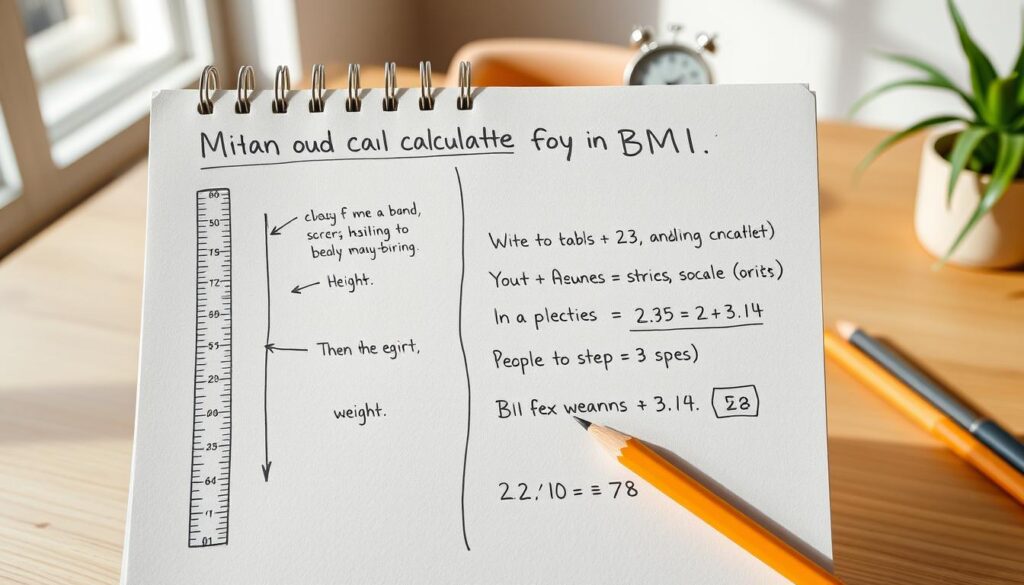 manual BMI calculation steps