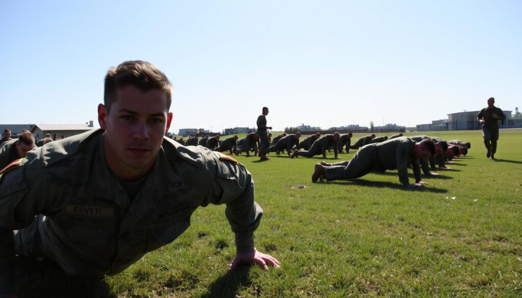 military PT session