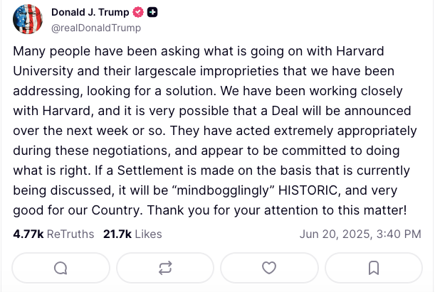 trump-administration-places-thumb-on-negotiation-scale,-decides-harvard-didn’t-do-enough-to-fight-antisemitism